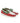 Regatta Tricolor in Soft Nappa - Red/Green/White - Atlanta Mocassin