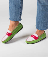 Penny Moccasins in Leather - Green/White/Red - Atlanta Mocassin