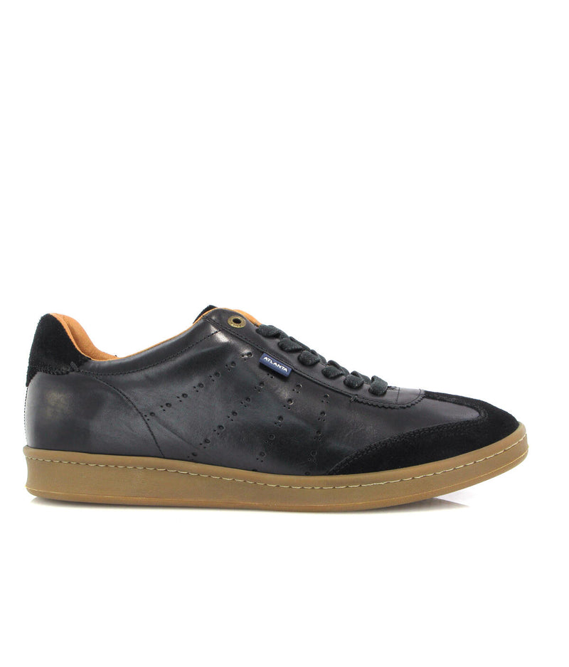 T-Sneakers in Smooth Leather - Black - Atlanta Mocassin
