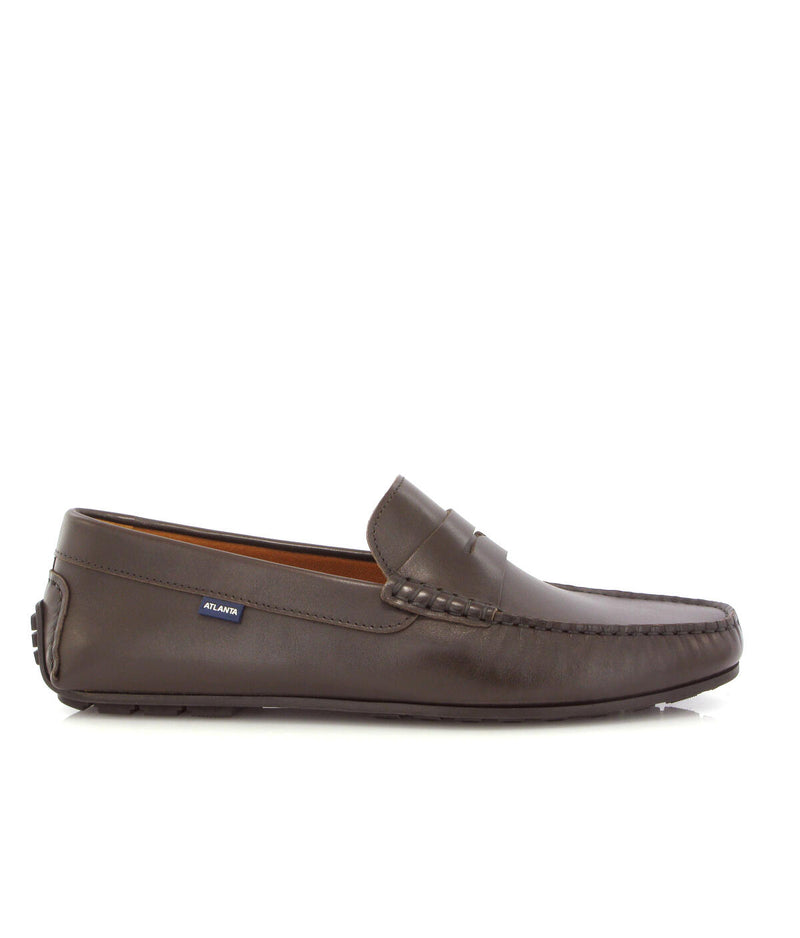 City Loafers in Smooth Leather - Dark Brown - Atlanta Mocassin