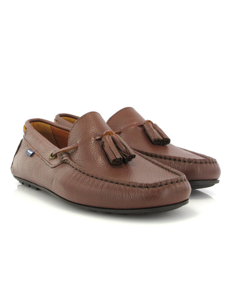 Tassel City Loafers in Grainy Leather - Cuoio - Atlanta Mocassin