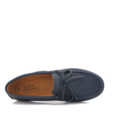 Laces Moccasins in Smooth Leather - Dark Blue - Atlanta Mocassin
