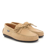 Laces Moccasins in Smooth Leather - Beige - Atlanta Mocassin