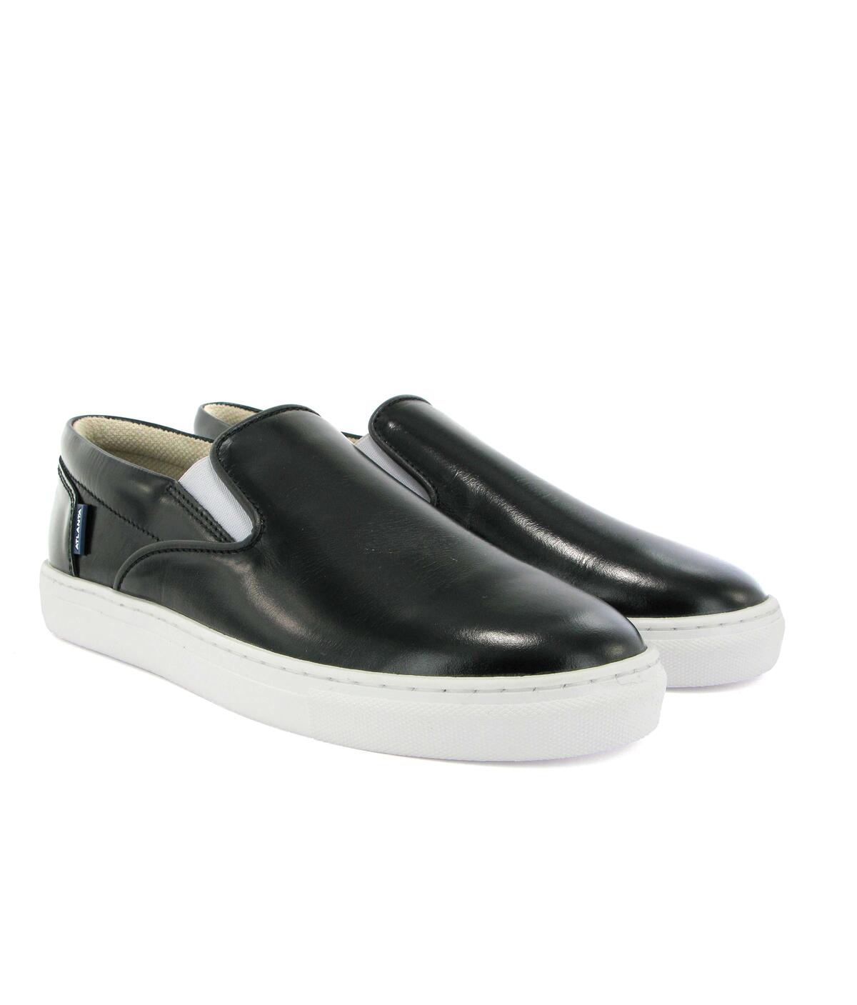 Slip On Sneakers in Shiny Leather - Black - Atlanta Mocassin