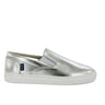 Slip On Sneakers in Metallic Leather - Silver - Atlanta Mocassin