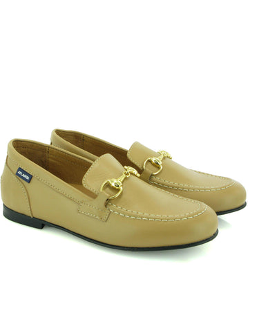 Teresa Buckle in Smooth Leather - Beige - Atlanta Mocassin