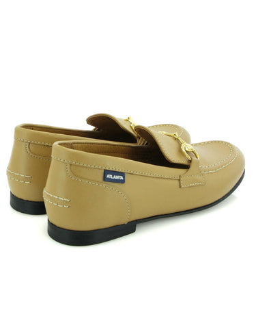 Teresa Buckle in Smooth Leather - Beige - Atlanta Mocassin