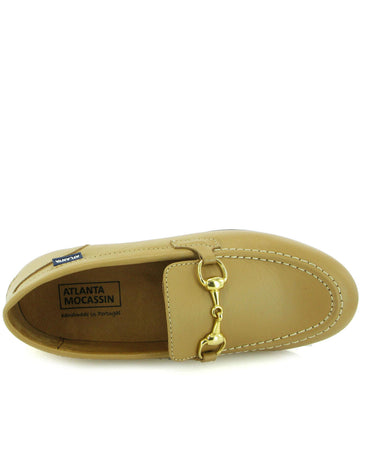 Teresa Buckle in Smooth Leather - Beige - Atlanta Mocassin