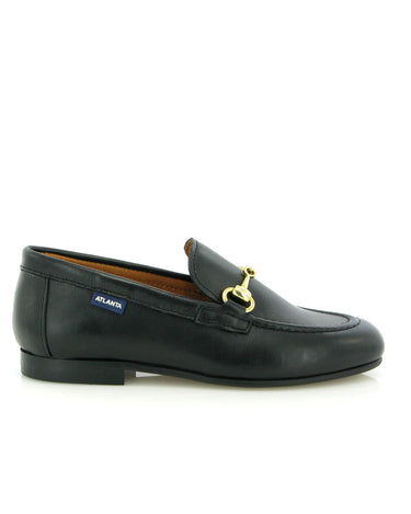 Teresa Buckle in Smooth Leather - Black - Atlanta Mocassin