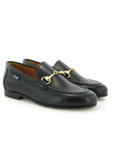 Teresa Buckle in Smooth Leather - Black - Atlanta Mocassin