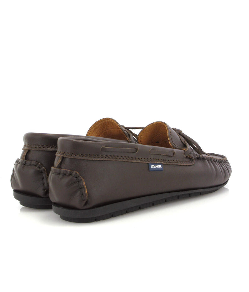 Laces Moccasins in Smooth Leather - Dark Brown - Atlanta Mocassin