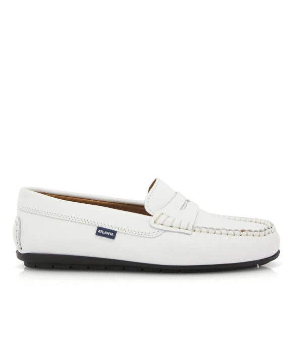 Penny Moccasins in Smooth Leather - White - Atlanta Mocassin
