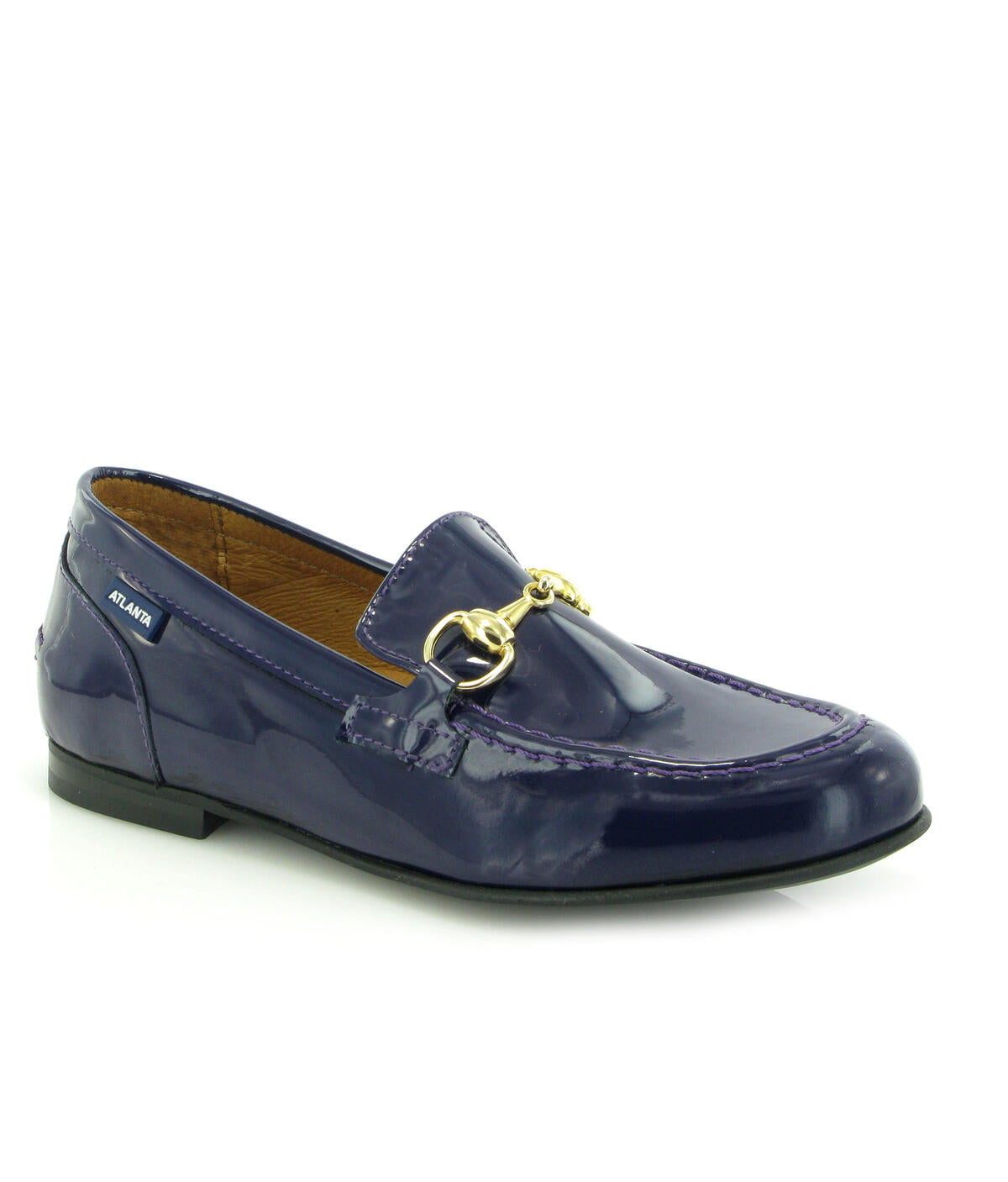 Teresa Buckle in Patent Leather - Navy Blue - Atlanta Mocassin