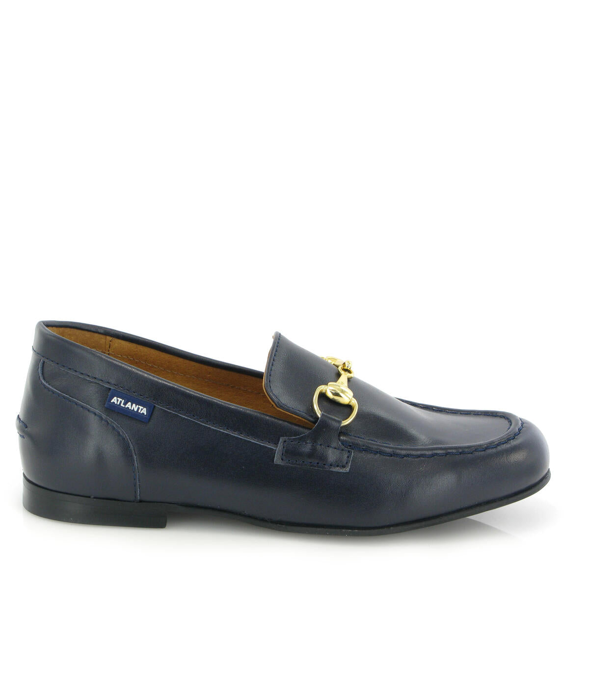 Teresa Buckle in Smooth Leather - Navy Blue - Atlanta Mocassin