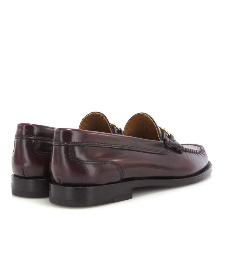 Sarah Buckle Loafers in Shiny Leather - Burgundy - Atlanta Mocassin