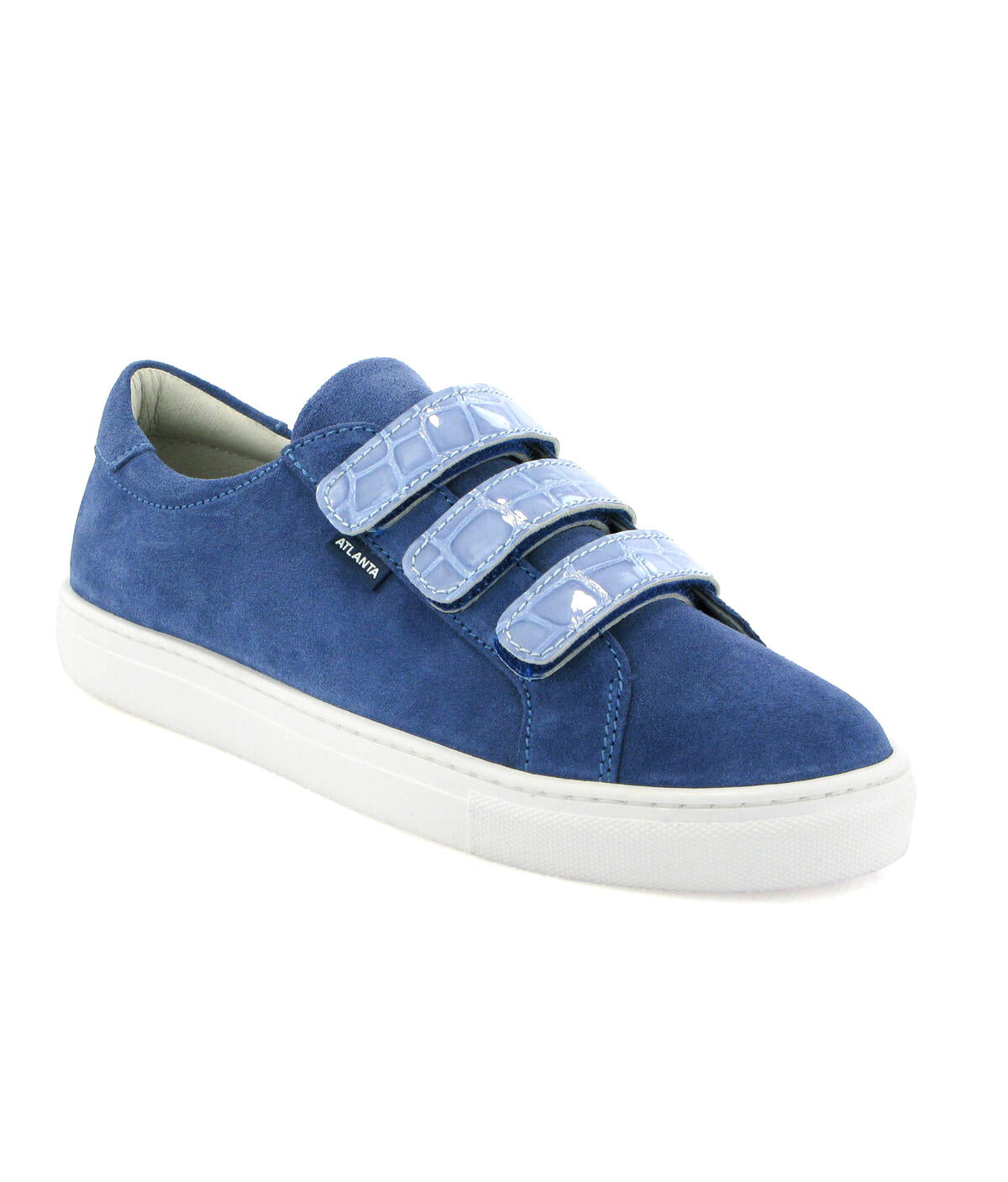 Three Straps Sneakers in Suede - Cobalt Blue - Atlanta Mocassin