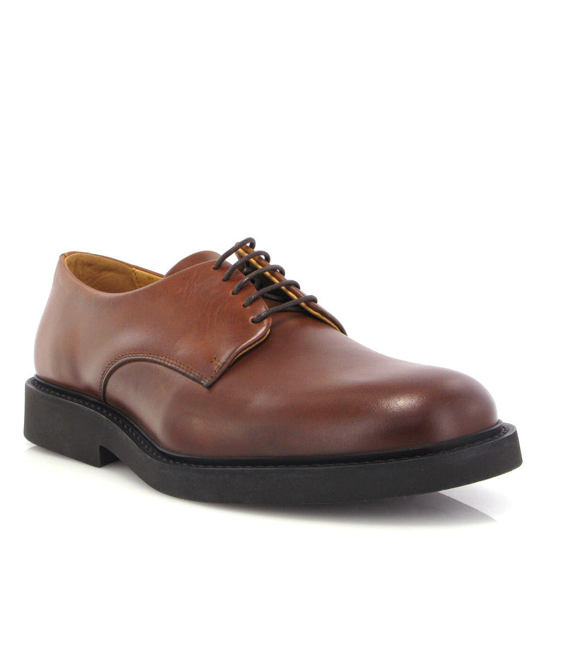 Derby Shoes in Pull Up Leather - Camel - Atlanta Mocassin