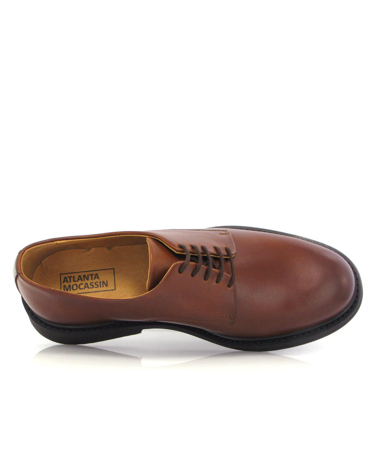 Derby Shoes in Pull Up Leather - Camel - Atlanta Mocassin