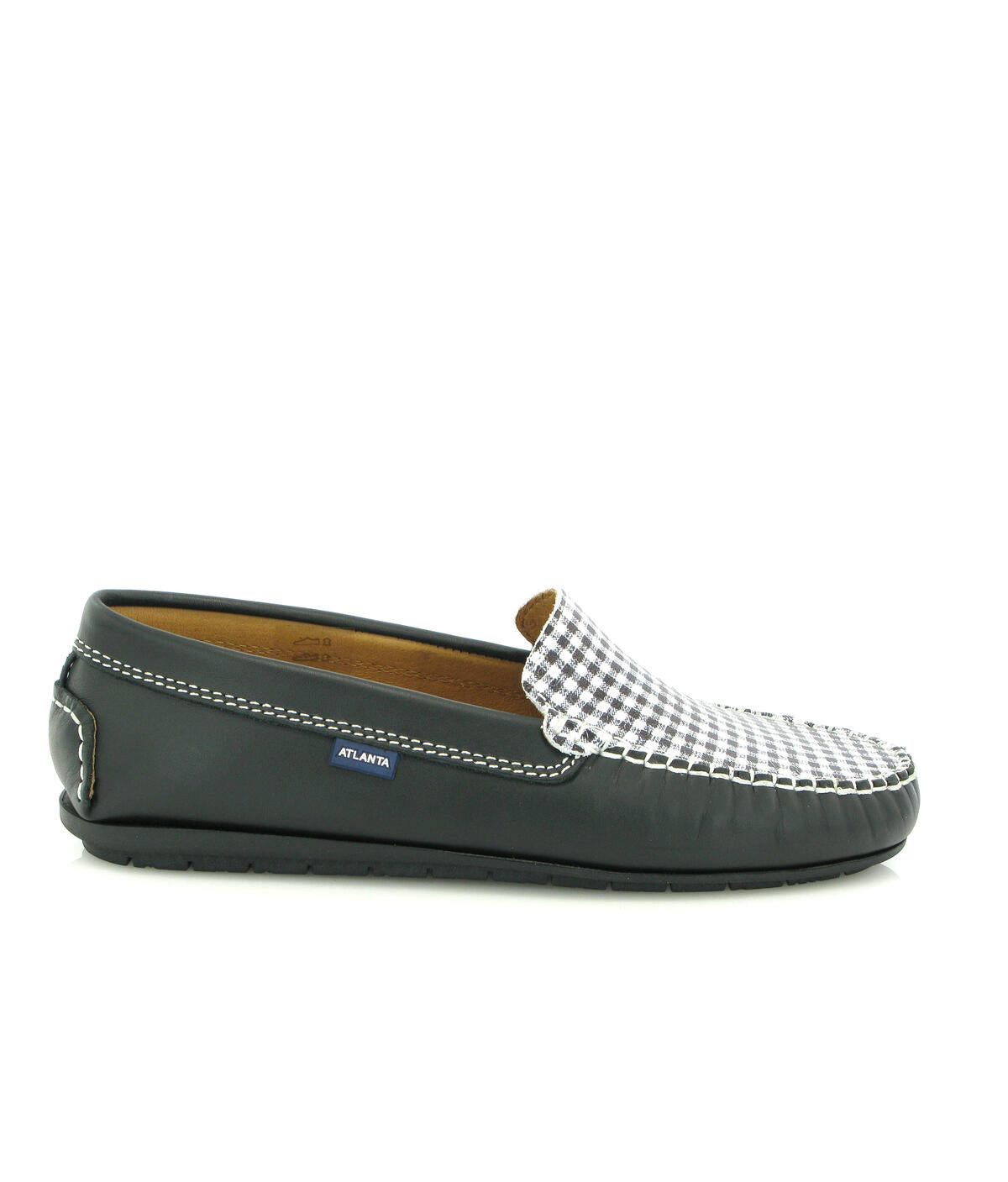 Plain Moccasins in Smooth Leather - Black/Rosalia Black - Atlanta Mocassin