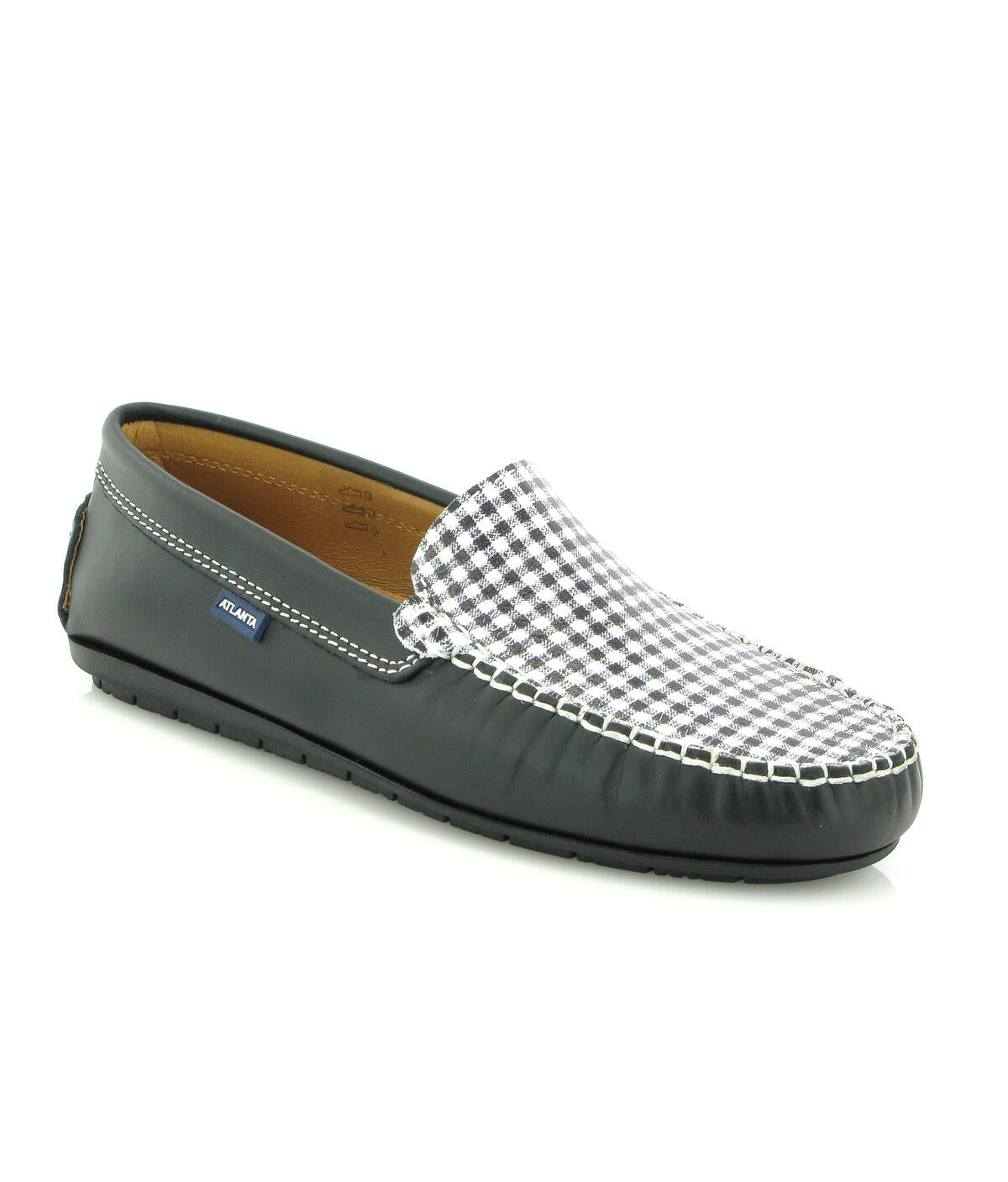 Plain Moccasins in Smooth Leather - Black/Rosalia Black - Atlanta Mocassin