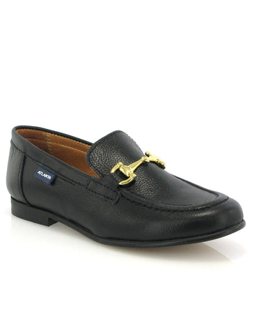 Teresa Buckle in Little Grainy Leather - Black - Atlanta Mocassin