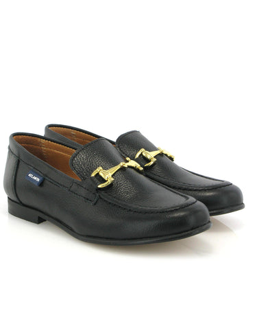 Teresa Buckle in Little Grainy Leather - Black - Atlanta Mocassin