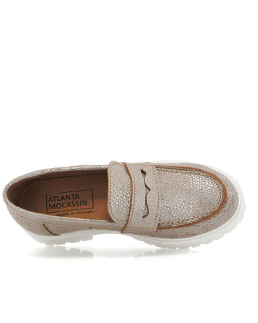 Aurea Penny in Stingray Leather - Taupe - Atlanta Mocassin