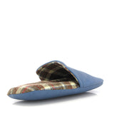 Flat Home Slippers in Soft Nappa - Blue Ocean - Atlanta Mocassin