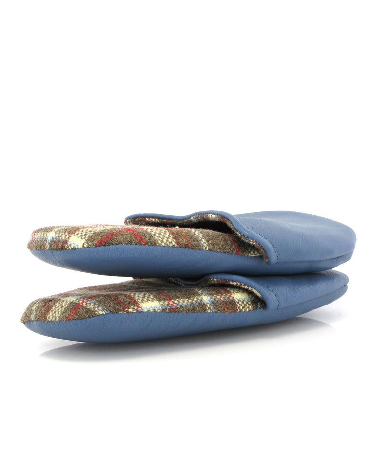 Flat Home Slippers in Soft Nappa - Blue Ocean - Atlanta Mocassin