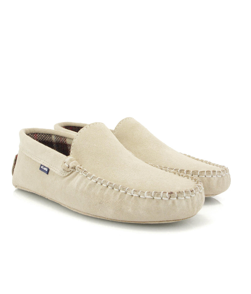 Plain Home Slippers in Suede - Sand - Atlanta Mocassin