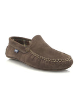 Plain Home Slippers in Suede - Taupe - Atlanta Mocassin