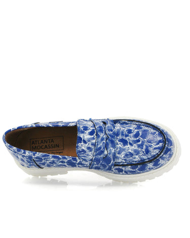 Aurea Penny in Organza Leather - Blue - Atlanta Mocassin