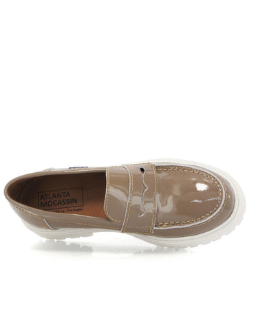 Aurea Penny in Patent Leather - Toffee - Atlanta Mocassin