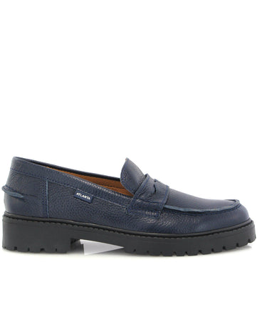 Aurea Penny in Grainy Leather - Dark Blue - Atlanta Mocassin