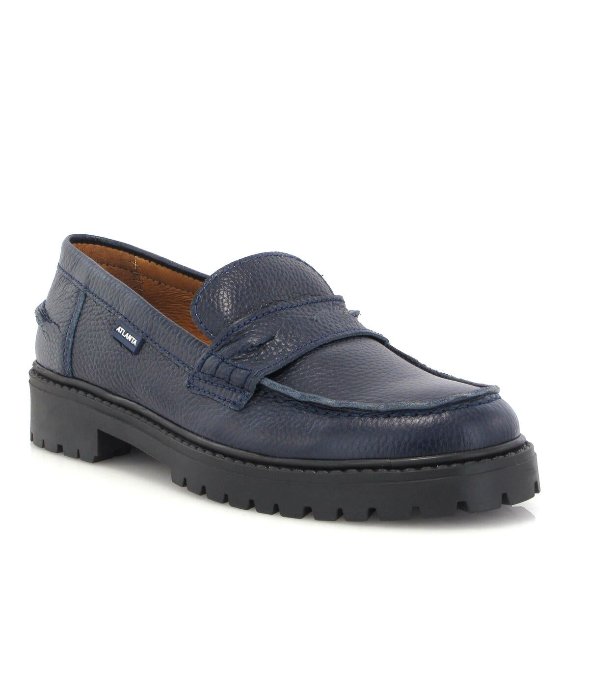 Aurea Penny in Grainy Leather - Dark Blue - Atlanta Mocassin