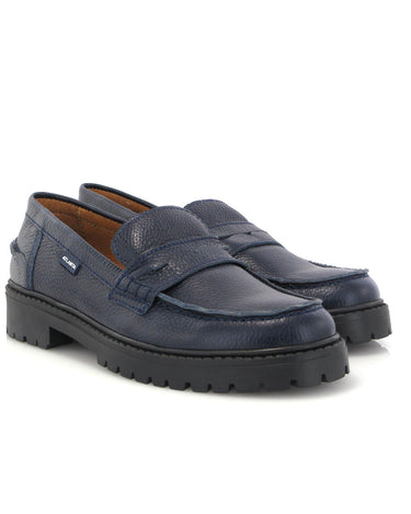 Aurea Penny in Grainy Leather - Dark Blue - Atlanta Mocassin