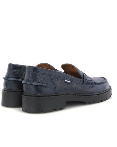 Aurea Penny in Grainy Leather - Dark Blue - Atlanta Mocassin