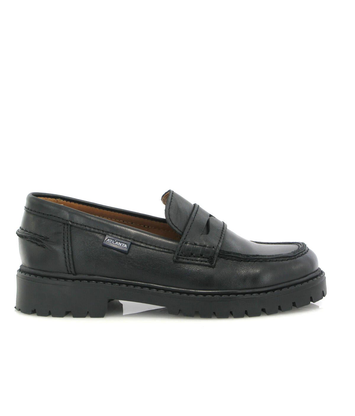 Aurea Penny in Smooth Leather - Black - Atlanta Mocassin