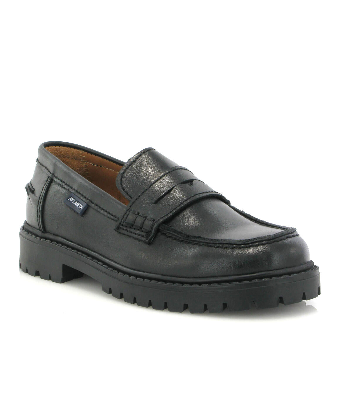 Aurea Penny in Smooth Leather - Black - Atlanta Mocassin