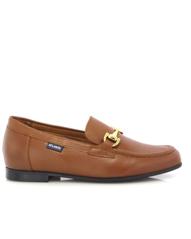 Teresa Buckle in Little Grainy Leather - Cuoio - Atlanta Mocassin