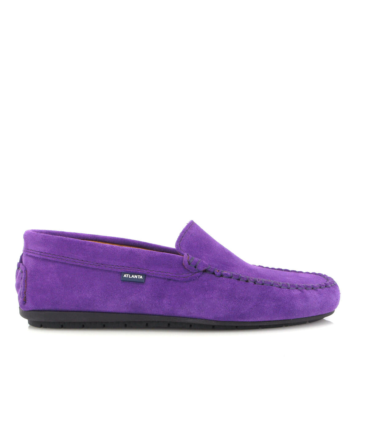 Plain Moccasins in Suede - Purple Viola - Atlanta Mocassin