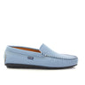 Plain Moccasins in Grainy Leather - Ice Blue - Atlanta Mocassin