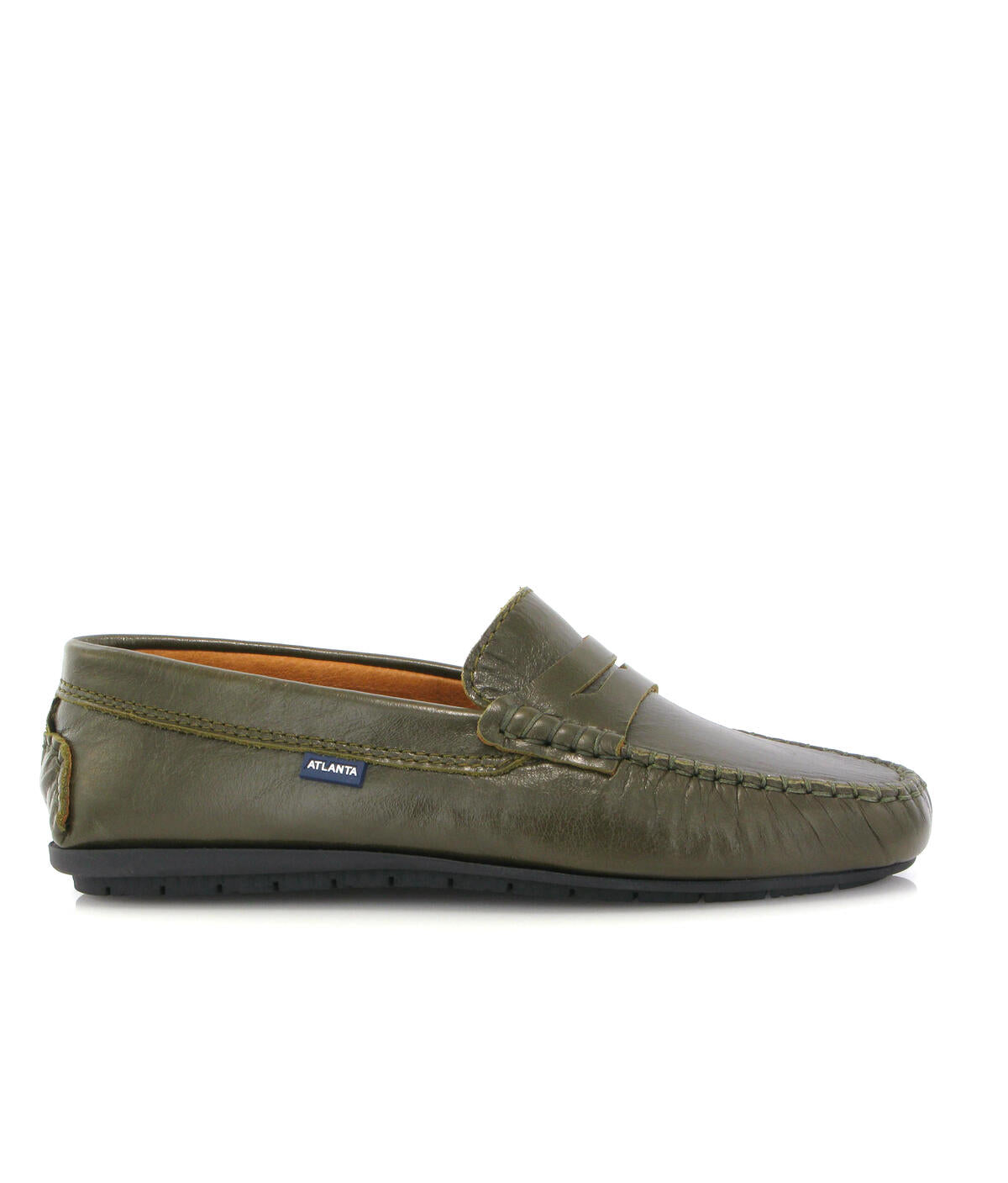 Penny Moccasins in Olimpo Leather - Green Kaki - Atlanta Mocassin