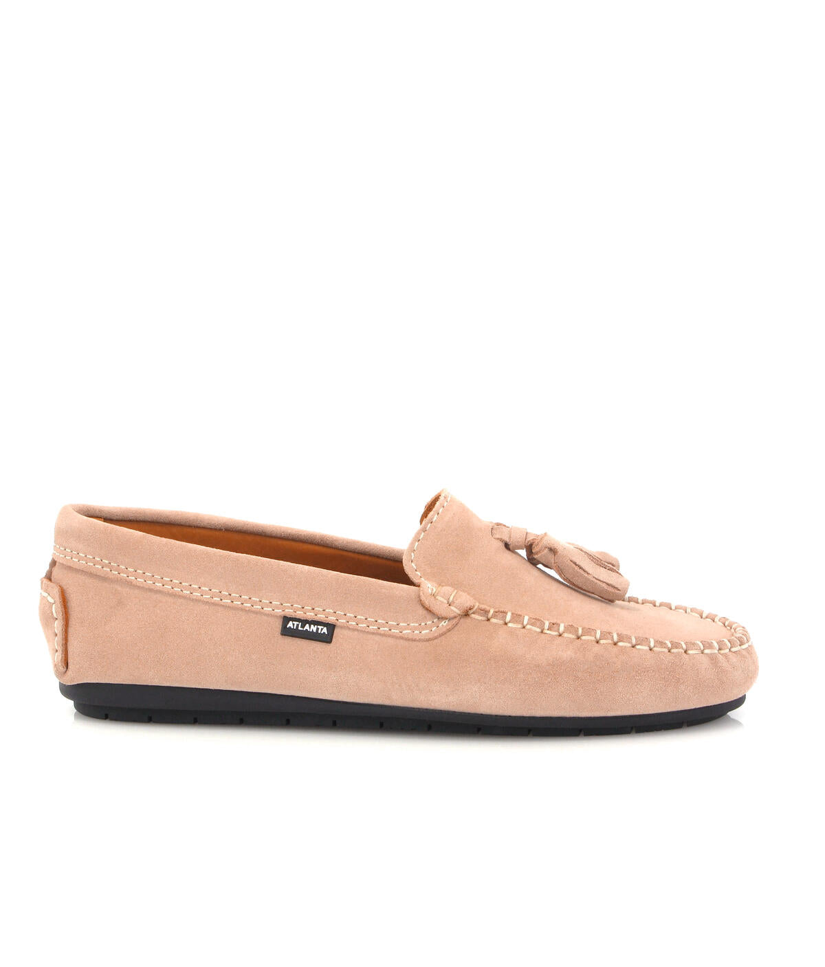 Moccasins with tassel in Suede Leather - Nuage Rose - Atlanta Mocassin