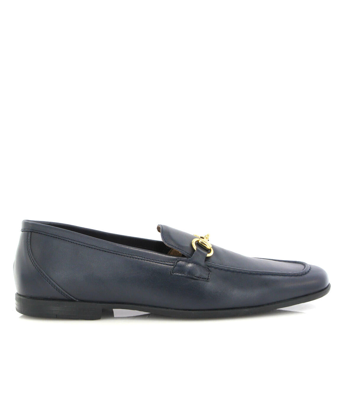 Yacht Buckle Loafers in Smooth Leather - Navy Blue - Atlanta Mocassin