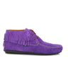 Fringed Moccasin Boots in Suede - Purple Viola - Atlanta Mocassin