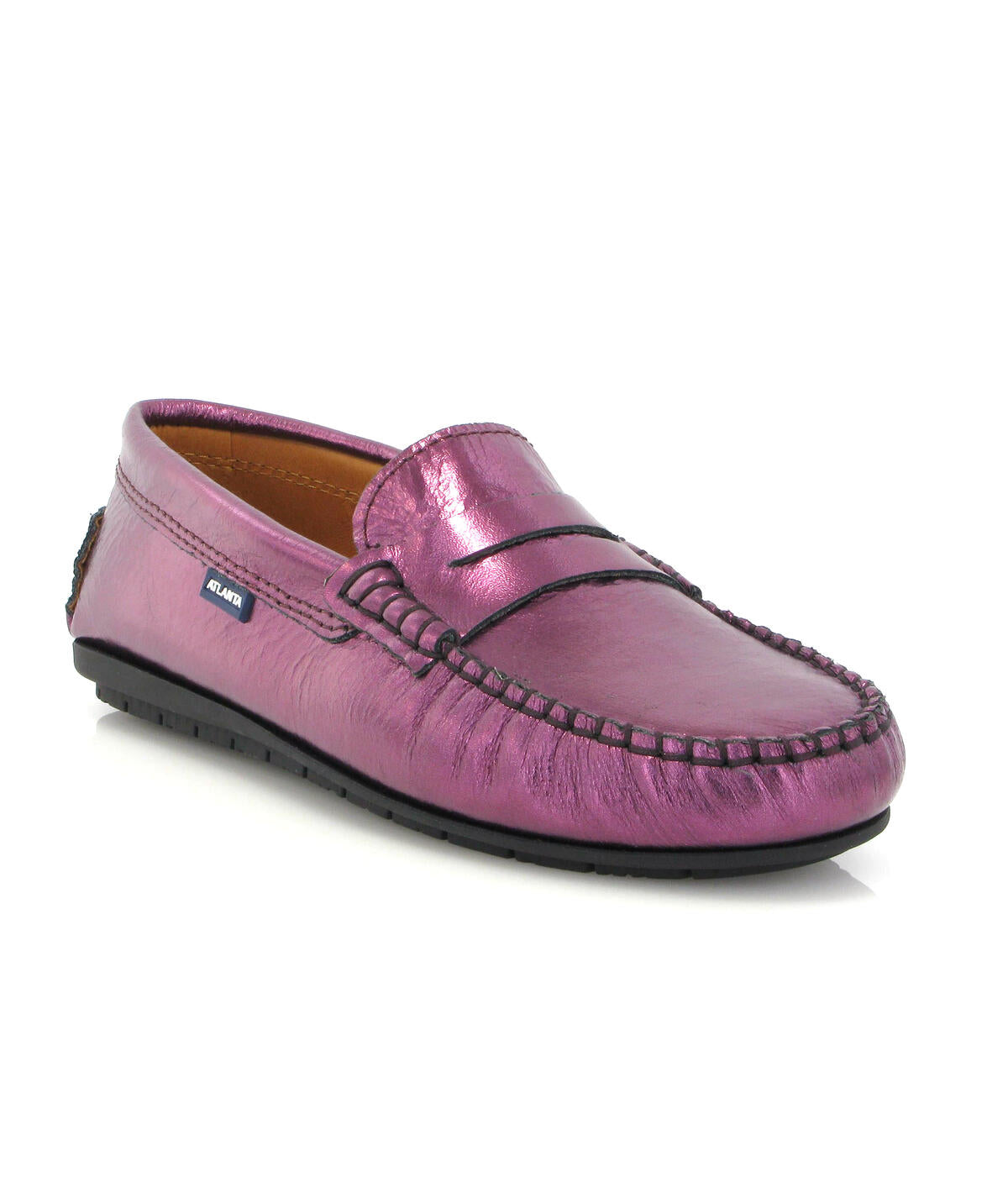 Penny Moccasins in Metallic Leather - Purple - Atlanta Mocassin