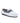 Mocassins com travessão em pele estampada e camurça - Branco e Azul - Atlanta Mocassin