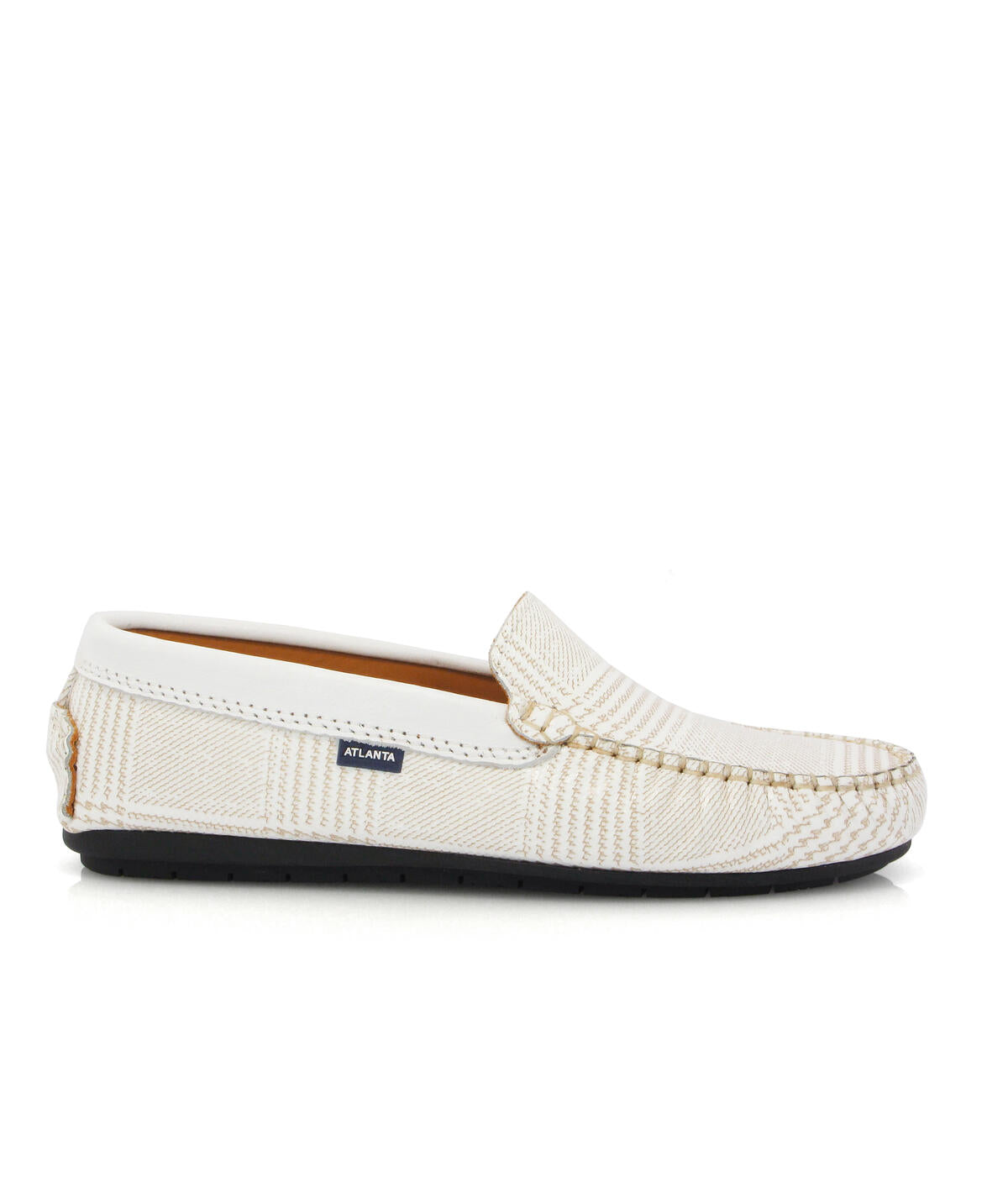 Plain Moccasins in Verniscoth Leather - Beige - Atlanta Mocassin