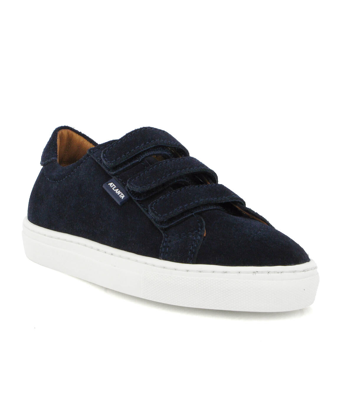 Three Straps Sneakers in Suede Leather - Dark Blue - Atlanta Mocassin